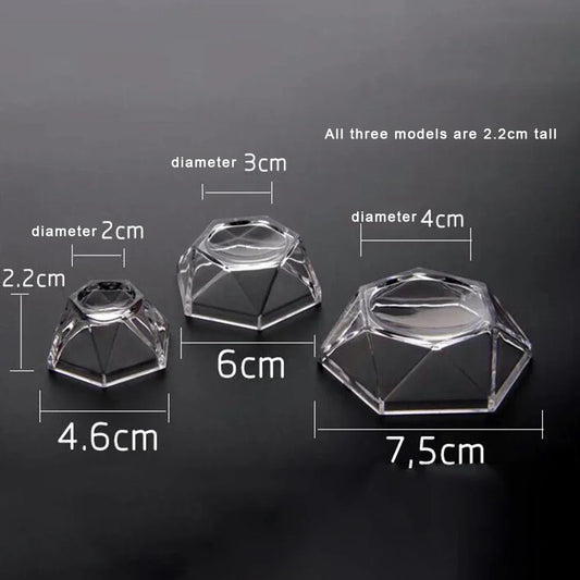 Acrylic Hexagon Crystal Ball Stand – Transparent Sphere Holder for Stones, Balls & Figurines (S/M/L Sizes)